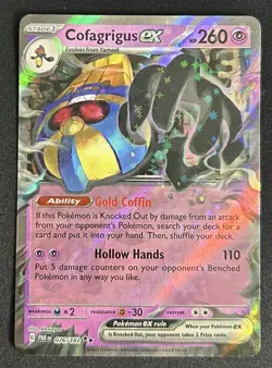 Cofagrigus ex 076/182 Paradox Rift Double Rare Holo Pokemon TCG Card NM - Image 1