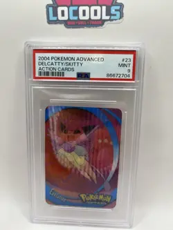2004 POKEMON ADVANCED DELCATTY/SKITTY ACTION CARDS LENTICULAR • PSA 9 Mint - Image 1
