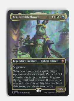 Ms. Bumbleflower (Borderless) 3 Foil Commander: Bloomburrow MTG NM - Image 1