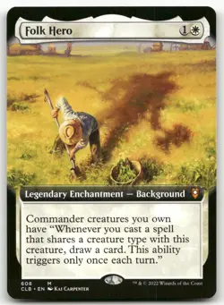 Folk Hero (Extended Art) #608 (NM) Baldur's Gate CLB Magic MTG - Image 1