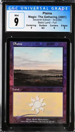 PLAINS 7th Edition Foil CGC 9 MTG [Nostalgium] - Image 1