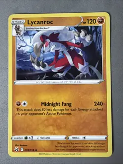 Pokemon TCG * 74/159 Lycanroc Non-Holo Rare * Crown Zenith SWSH * NM - Image 1