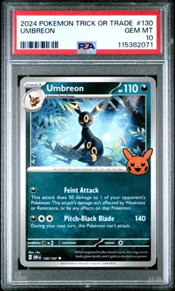 2024 POKEMON TRICK OR TRADE #130 UMBREON PSA 10 - Image 1