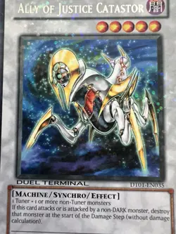 Yugioh Ally of Justice Catastor DT01-EN035 Starfoil Rare LP Yu-Gi-Oh! - Image 2