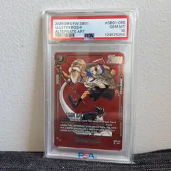 DRAGON BALL SUPER CARD GAME ALTERNATE ART #SB01-050 MASTER ROSHI PSA 10 LOW POP! - Image 1