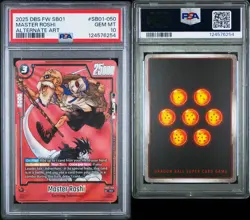 DRAGON BALL SUPER CARD GAME ALTERNATE ART #SB01-050 MASTER ROSHI PSA 10 LOW POP! - Image 3