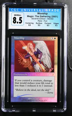 WORSHIP 7th Edition Foil Rare CGC 8.5 Q++ MTG [Nostalgium] - Image 1