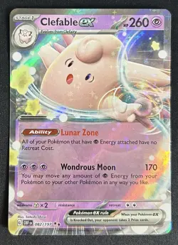 Clefable ex 082/197 Obsidian Flames Double Rare Holo Pokemon TCG Card NM - Image 1