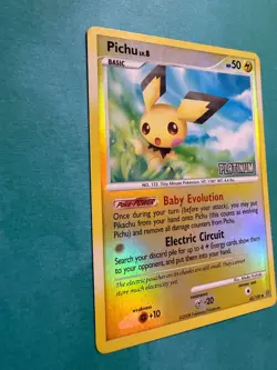 Pichu Lv. 8 45/100 Reverse Holo Uncommon Pokemon Platinum LP Card stamped - Image 2