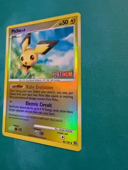Pichu Lv. 8 45/100 Reverse Holo Uncommon Pokemon Platinum LP Card stamped - Image 3