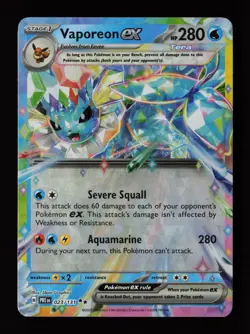 Vaporeon ex 023/131 Holo SV: Prismatic Evolutions Pokemon Card - Image 1