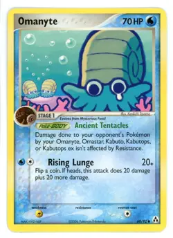 Omanyte 60/92 EX Legend Maker Pokemon Card - Image 1