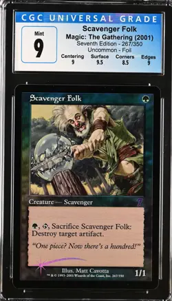 SCAVENGER FOLK 7th Edition Foil U CGC 9 MTG [Nostalgium] - Image 1
