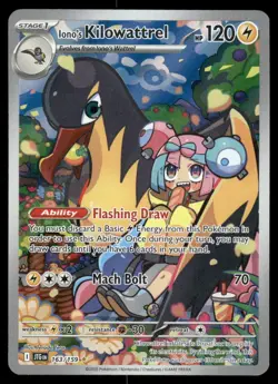 Pokemon Cards Iono's Kilowattrel 163/159 Journey Together IR NM *1 - Image 1