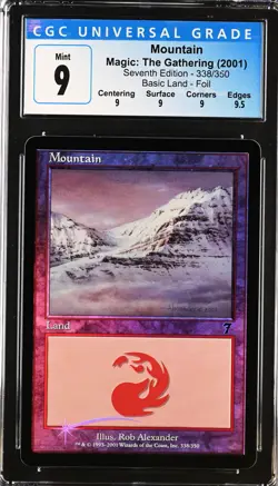 MOUNTAIN 7th Edition Foil CGC 9 Q+ MTG [Nostalgium] - Image 1
