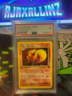 Pokemon Flareon Jungle 1st Edition Holo PSA 7 NM 3/64 - Image 1