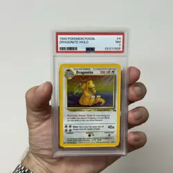 1999 Pokemon Fossil Dragonite #4 Holo PSA 7 - Image 3
