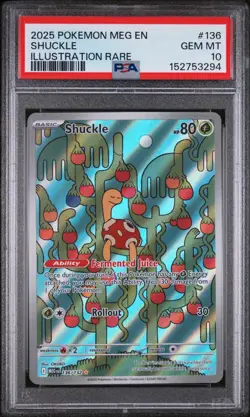 2025 POKEMON MEG EN-MEGA EVOLUTION ILLUSTRATION RARE #136 SHUCKLE PSA 10 - Image 1