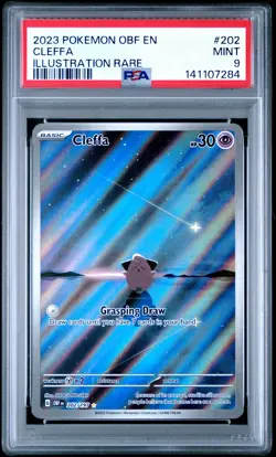 2023 POKEMON OBF EN-OBSIDIAN FLAMES ILLUSTRATION RARE #202 CLEFFA PSA 9 - Image 1