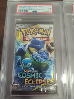 Pokemon TCG Booster Pack Full Art Sun And Moon Cosmic Eclipse PSA 7 And 8 - Image 3