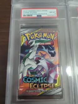 Pokemon TCG Booster Pack Full Art Sun And Moon Cosmic Eclipse PSA 7 And 8 - Image 5