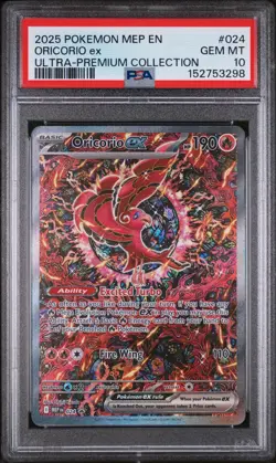 2025 POKEMON MEP EN-ME BLACK STAR PROMO 024 ORICORIO ex ULTRA-PREMIUM PSA 10 - Image 1