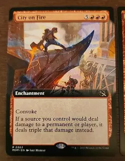 (3×)MTG - City on Fire-March of the Machine Rare - Unplayed - Mint-Exact Shown - Image 2