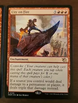 (3×)MTG - City on Fire-March of the Machine Rare - Unplayed - Mint-Exact Shown - Image 4