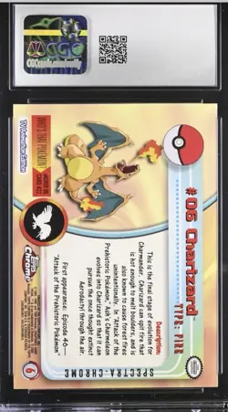 2000 Topps Chrome Pokemon Spectra Chrome #6 Charizard CGC 9 Rare Refractor 🔥SSP - Image 2