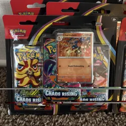 Pokemon TCG Chaos Rising 3-Pack Blister - NEW SEALED - IN HAND - LOT OF 5 - Image 2