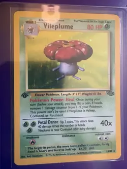 Pokemon TCG Vileplume 15/64 1st Edition Jungle Holo Rare Vintage - Image 1