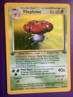 Pokemon TCG Vileplume 15/64 1st Edition Jungle Holo Rare Vintage - Image 3