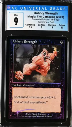 UNHOLY STRENGTH 7th Edition Foil C CGC 9 Q++ MTG [Nostalgium] - Image 1