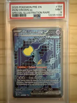 2025 POKEMON PRE EN-PRISMATIC EVOLUTIONS #158 IRON CROWN EX PSA 9 - Image 1