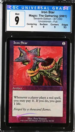 IRON STAR 7th Edition Foil U CGC 9 Q+ MTG [Nostalgium] - Image 1