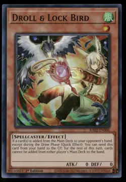 Droll & Lock Bird (Alternate Art) RA02-EN006 Super Rare Yu-Gi-Oh Near Mint - Image 1