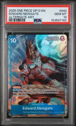 PSA Gem Mint 10 One Piece Op13 Eng Edward Newgate Alternate Art #042 - Image 2