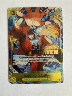 Monkey D. Luffy Winner P-036 OP04 Pre-Release Promo One Piece Card - Image 1