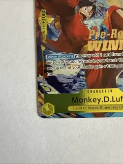 Monkey D. Luffy Winner P-036 OP04 Pre-Release Promo One Piece Card - Image 4