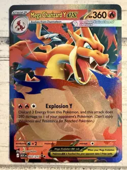 Mega Charizard Y EX Holo Pokemon! Card #022/217 ASC EN Set Mega Evolution!! - Image 1