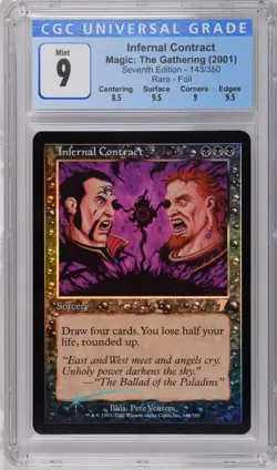 INFERNAL CONTRACT 7th Edition Foil Rare CGC 9 MTG [Nostalgium] - Image 1