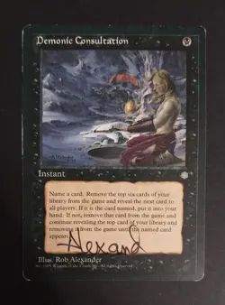 MTG - Magic: the Gathering - Demonic Consultation - Ice Age (LP) (SIGNED) - Image 1