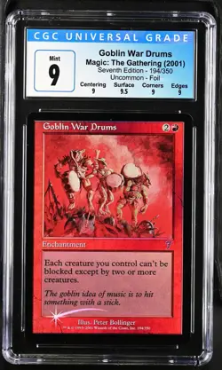 GOBLIN WAR DRUMS 7th Edition Foil U CGC 9 Q+ MTG [Nostalgium] - Image 1
