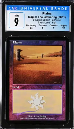 PLAINS 7th Edition Foil CGC 9 Q++ MTG [Nostalgium] - Image 1