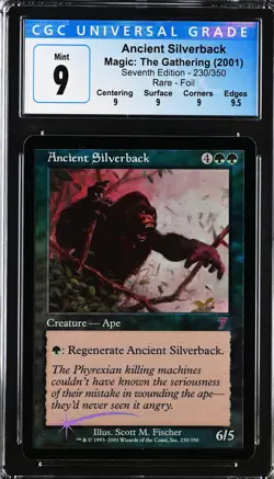 ANCIENT SILVERBACK 7th Edition Foil Rare CGC 9 Q+ MTG [Nostalgium] - Image 1