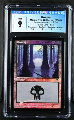 SWAMP 7th Edition Foil CGC 9 Q+ MTG [Nostalgium] - Image 1