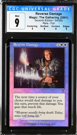REVERSE DAMAGE 7th Edition Foil Rare CGC 9 Q MTG [Nostalgium] - Image 1