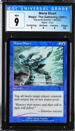 MANA SHORT 7th Edition Foil Rare CGC 9 Q+ MTG [Nostalgium] - Image 1