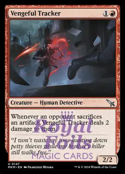 Vengeful Tracker 4x FOIL MTG Murders at Karlov Manor MKM Uncommon MINT red - Image 1