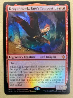 MTG 1x FOIL Dragonhawk, Fate's Tempest # 132 Bloomburrow Magic Gathering x1 NM - Image 1